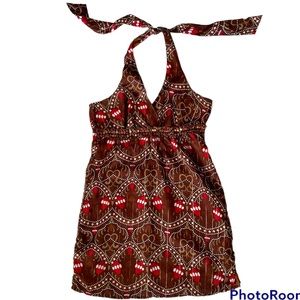 Charlotte Russe brown halter mini dress with sequin details. Medium.